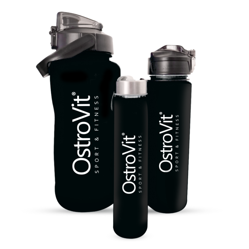 OstroVit Wasserflaschen 2000 ml + 900 ml + 500 ml schwarz