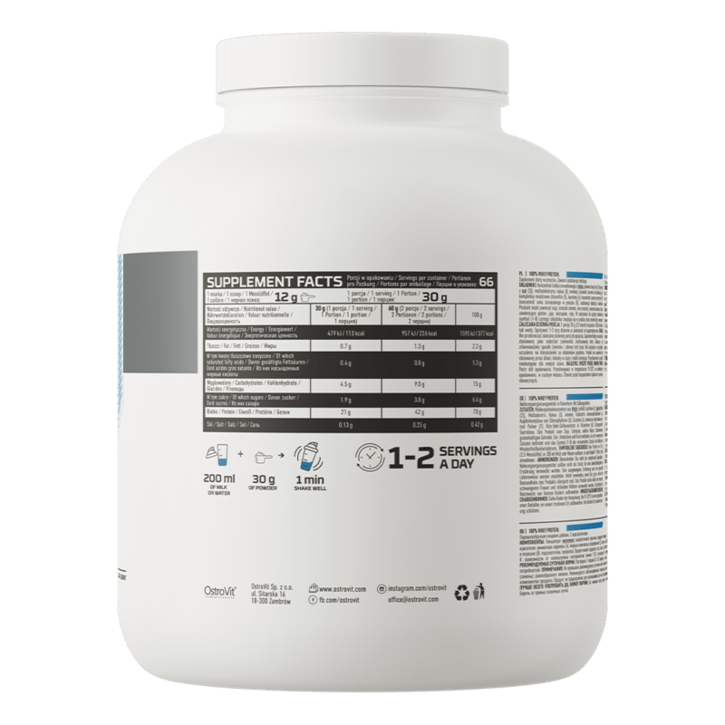 OstroVit 100% Whey Protein 2000 g  Französische Vanille – Bild 2