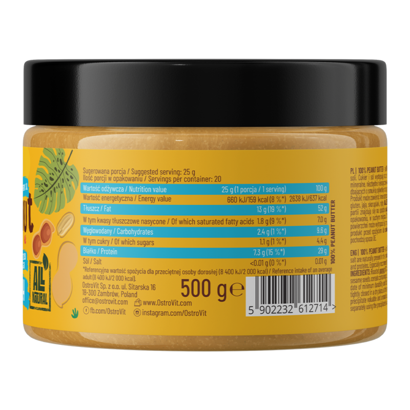 OstroVit Erdnussbutter 100% 500 g – Bild 2